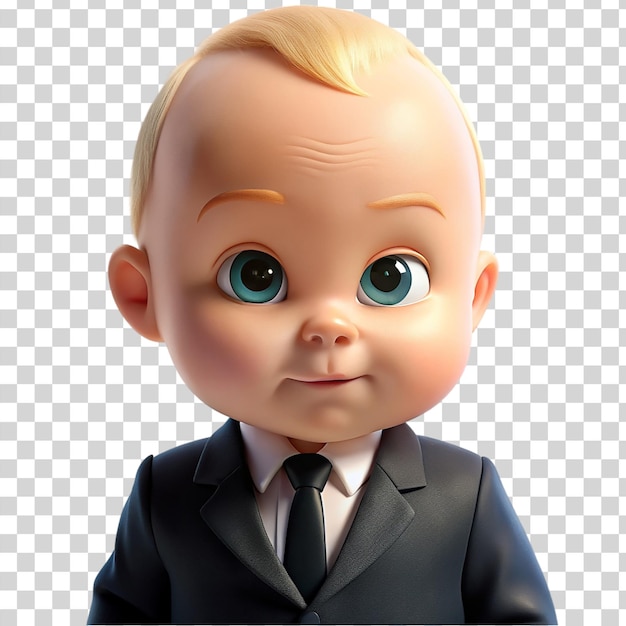 PSD boss baby character isolated on transparent background