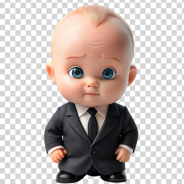 Boss baby character isolated on transparent background