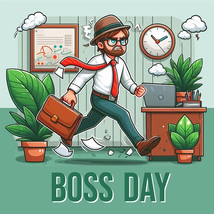 PSD boss day design background boss appreciation day poster design