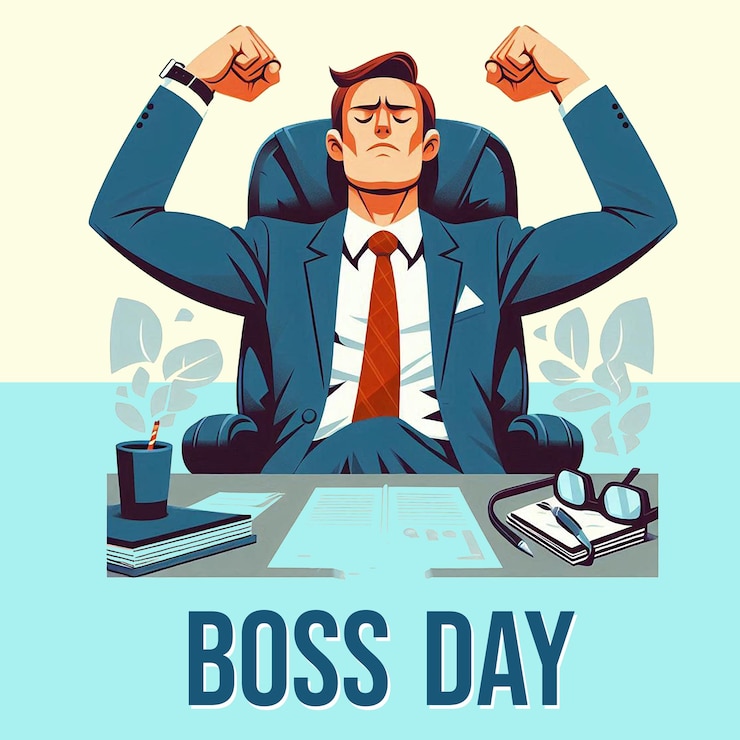 PSD boss day design background boss appreciation day poster design