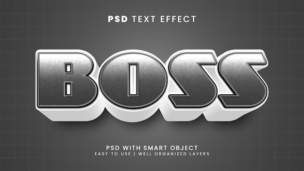 PSD boss editable text effect with cartoon and business text style