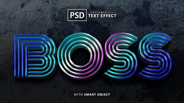 PSD boss line style text effect editable