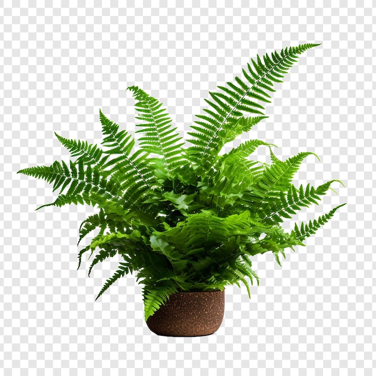 PSD boston fern nephrolepis exultate png isolated on transparent background