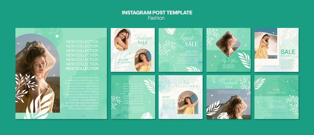 PSD botanical fashion style instagram post