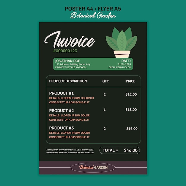 PSD botanical garden flyer template