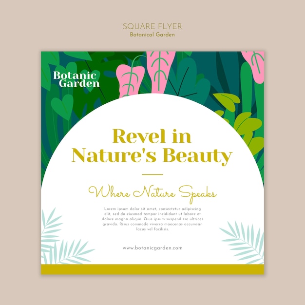 PSD botanical garden square flyer template