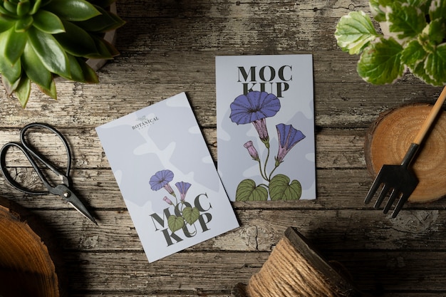 PSD botanical scene mockup