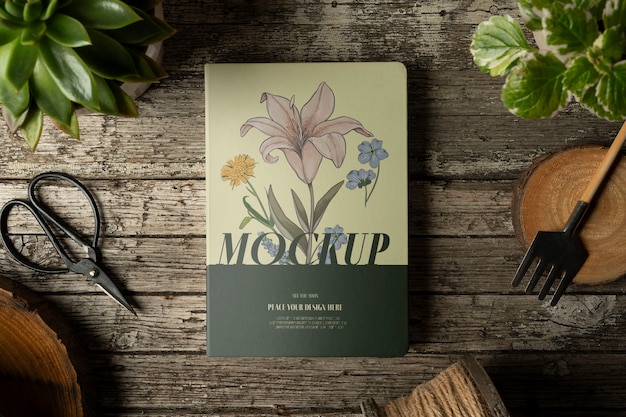 PSD botanical scene mockup