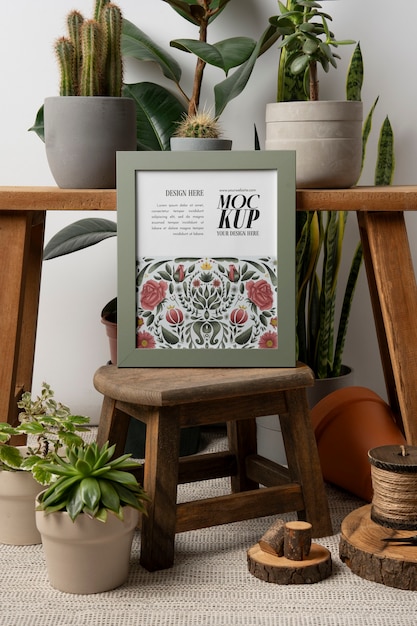 PSD botanical scene mockup