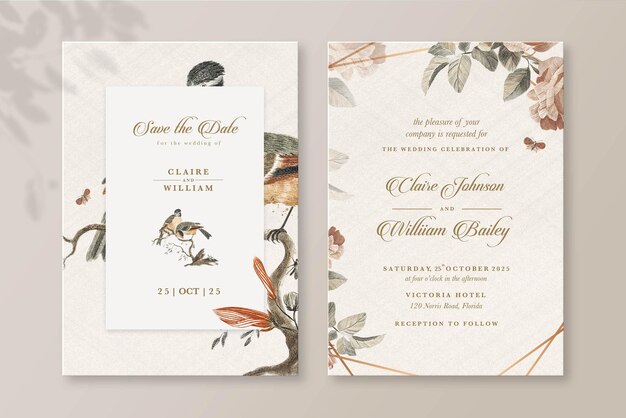 Botanical Wedding Invitation Template