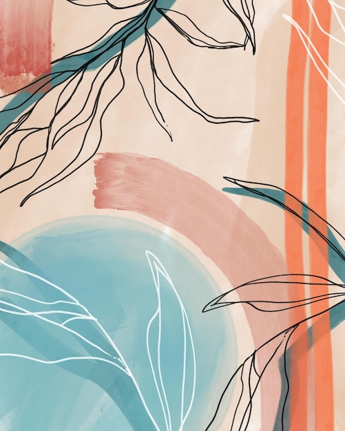 botanische abstracte schilderkunst