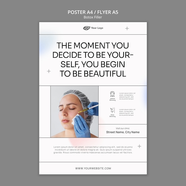 PSD botox filler poster template