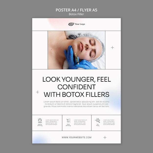 botox filler poster template