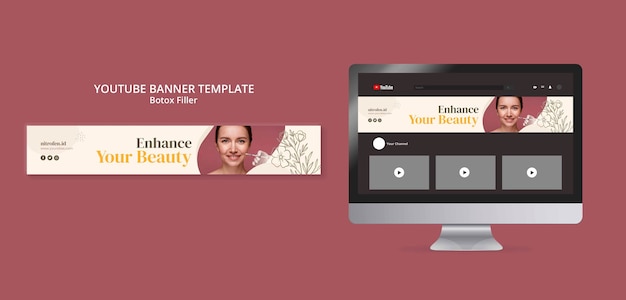 PSD botox filler youtube banner template