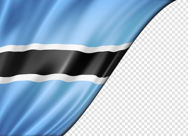 Bandiera del botswana isolata su banner bianco