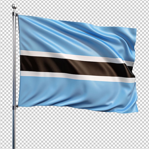 Botswana flag on transparent background