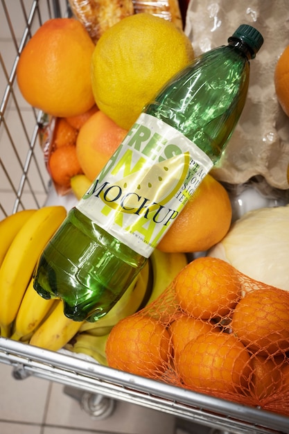 Bottle of 1,5 litres label mockup