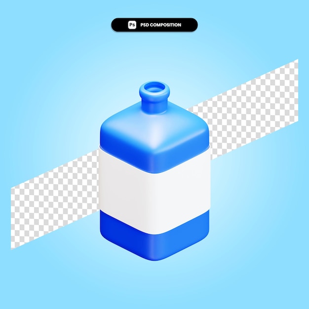 Illustrazione di rendering 3d della bottiglia isolata