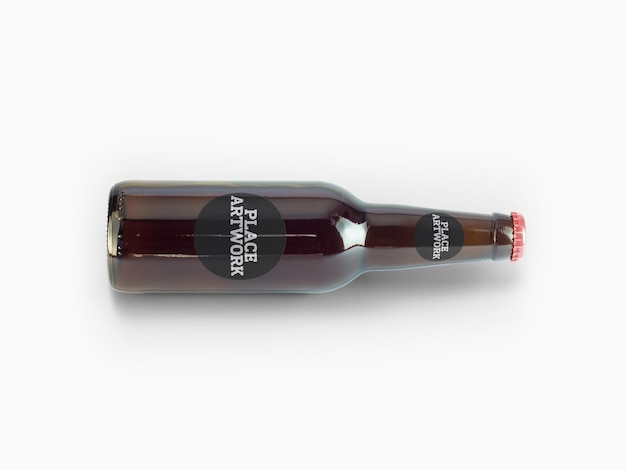 알하마 맥주 한 병 에 검은색 태그 가 붙어 있다