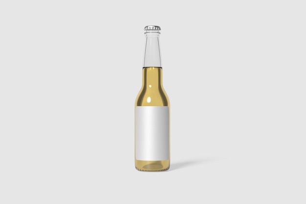 a bottle of beer with a white label that says  new