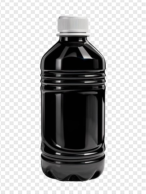 PSD a bottle of black liquid with a white cap