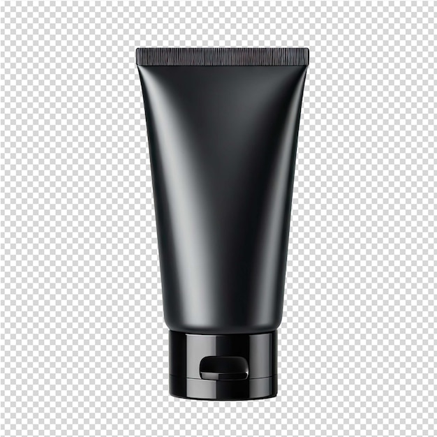 PSD a bottle of black shampoo is on a transparent background