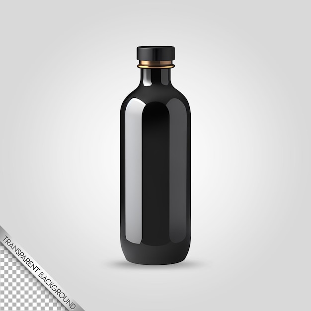 PSD bottiglia sfondo nero trasparente