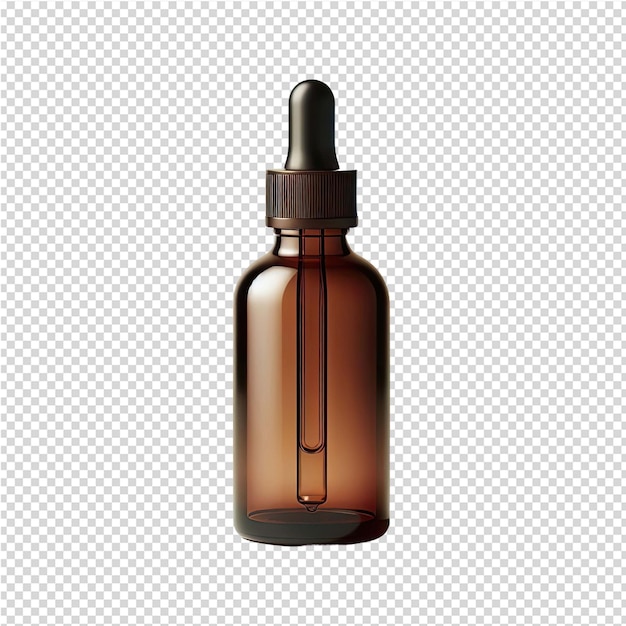 PSD a bottle of brown liquid with a black cap