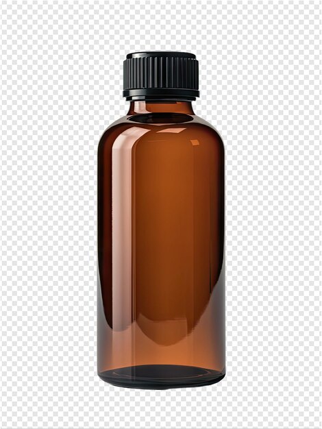 PSD a bottle of brown liquid with a black lid that says quot natural quot