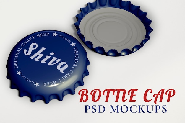 PSD bottle cap mockup psd, beverage product branding