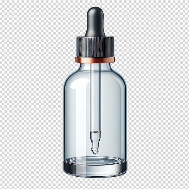 PSD a bottle of clear liquid with a clear plastic cap