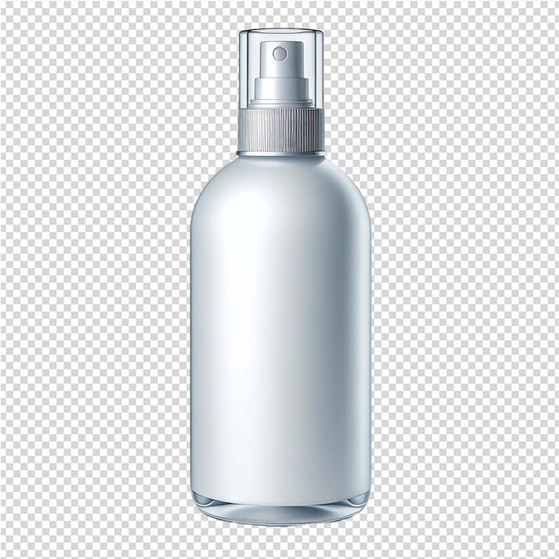 PSD a bottle of clear liquid with a silver cap