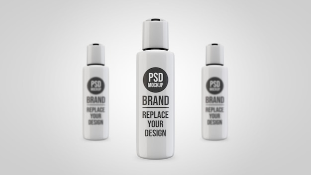 PSD bottiglia di gel mockup 3d rendering design