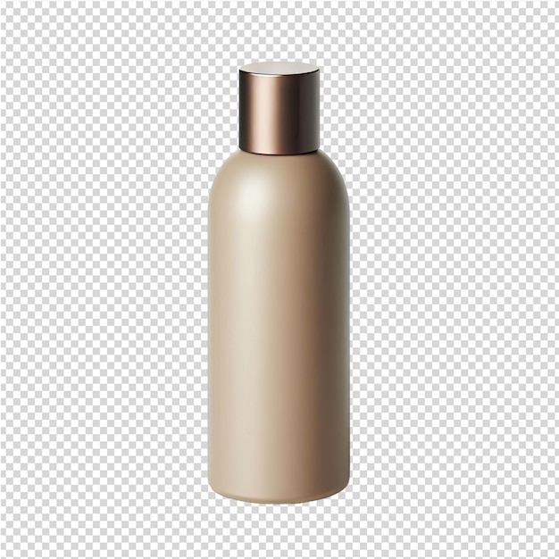 PSD a bottle of gold color with a silver cap