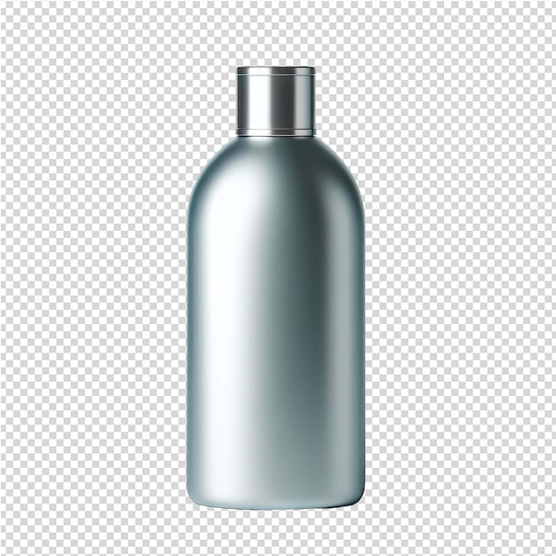 PSD a bottle of gray liquid is shown on a white background