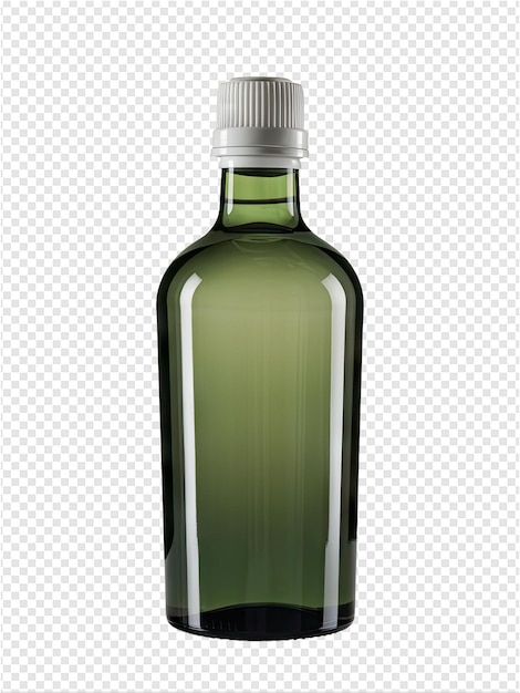 PSD a bottle of green liquid with a white cap