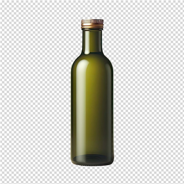 PSD a bottle of green wine is shown on a white background