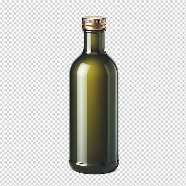 PSD a bottle of green wine with a gold cap