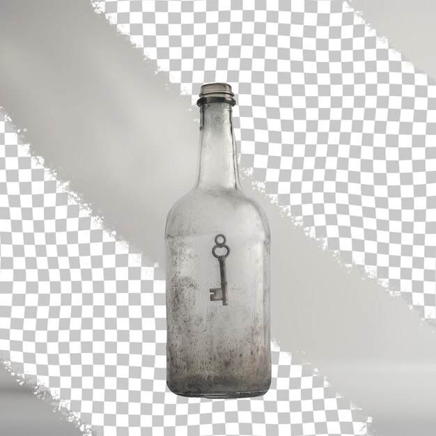 PSD a bottle of key in a bottle with a key in it