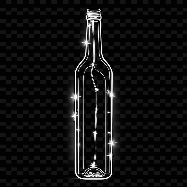 PSD a bottle of light bulbs with a light effect on a dark background