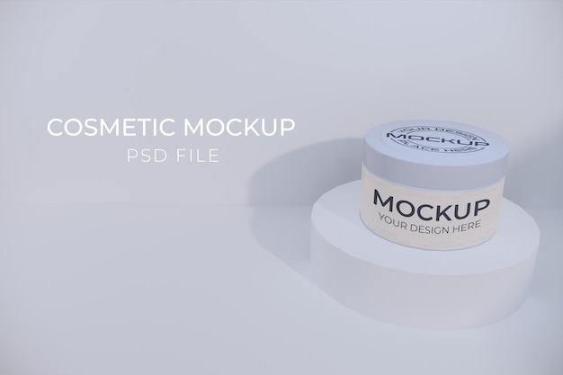 A bottle of makeup mockup with a blank label that says psd your design me.