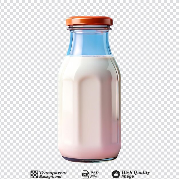 PSD a bottle of milk with a lid isolated on transparent background