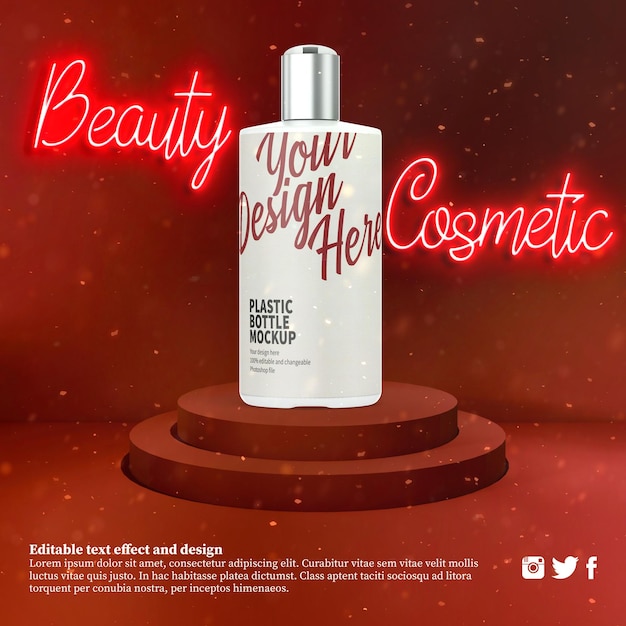 PSD bottle mockup for cosmetic products