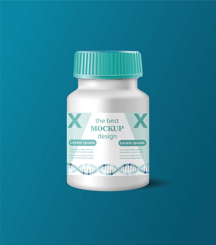 PSD bottle mockup pill