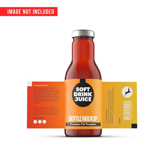 PSD a bottle mockup with a label premium mockup