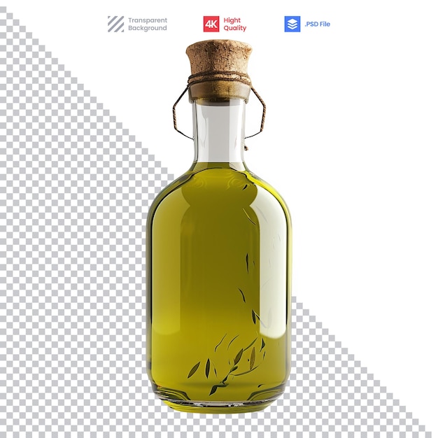 PSD bottle of olive oil on white background