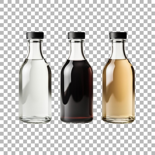 PSD bottle packaging on transparent background