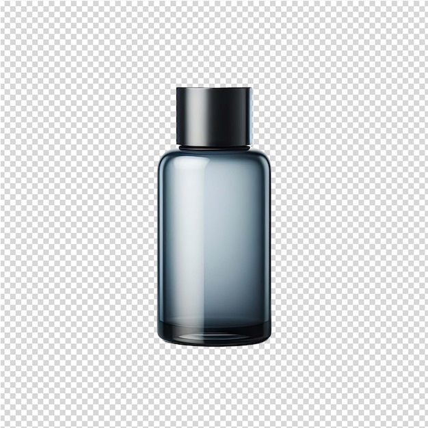 PSD a bottle of perfume is shown with a black cap