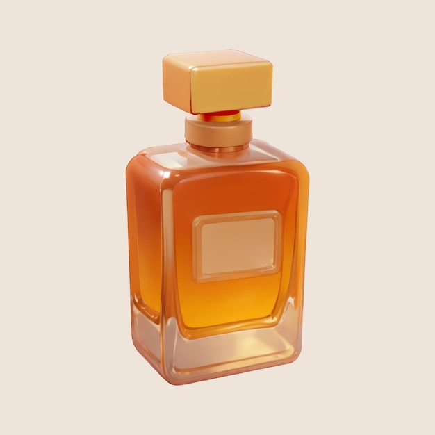 PSD bottle of perfume isolated background cartoon illustration