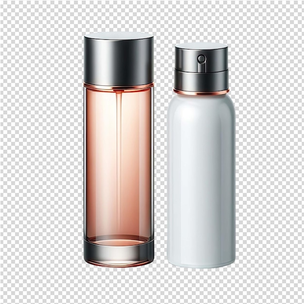 PSD a bottle of perfume with a silver top and a bottle of perfume